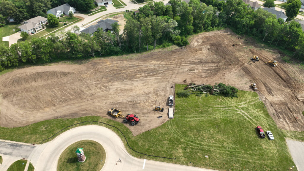 Aerial view of Robins Square development